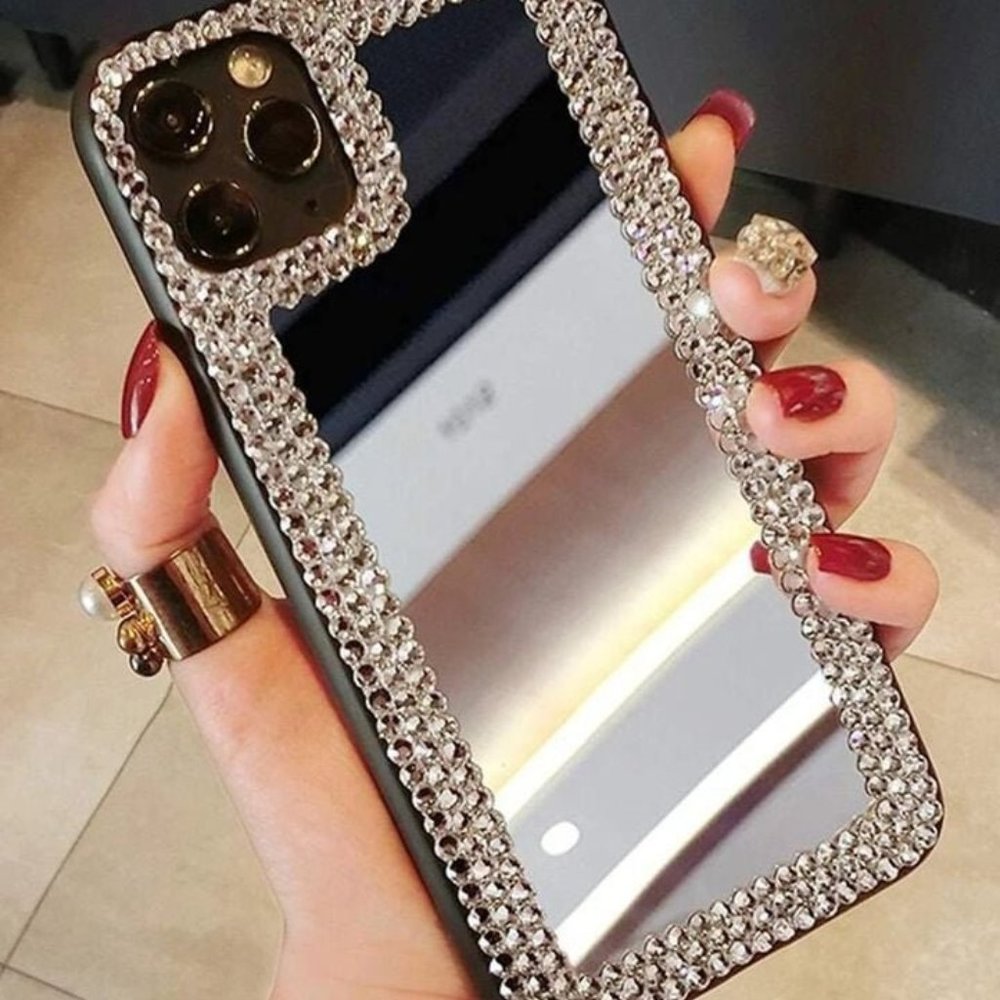 Iphone Rhinestone Decor Mirror iPhone Case for 11 pro max and XR (New)